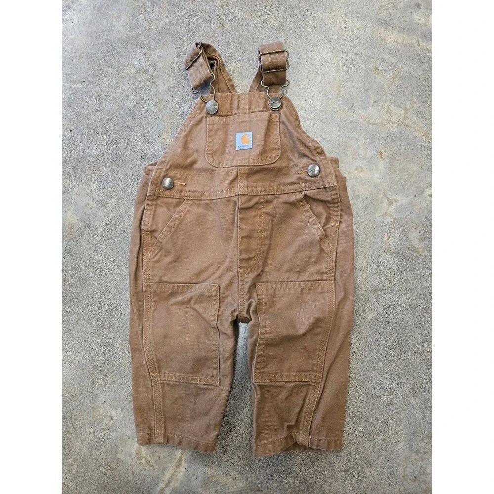 Carhartt Canvas Duck Bib‎ Workwear Overalls Brown 6M
